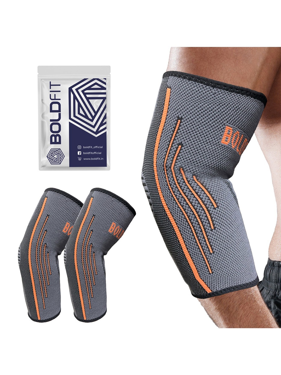 

BOLDFIT Unisex Grey Elbow Band