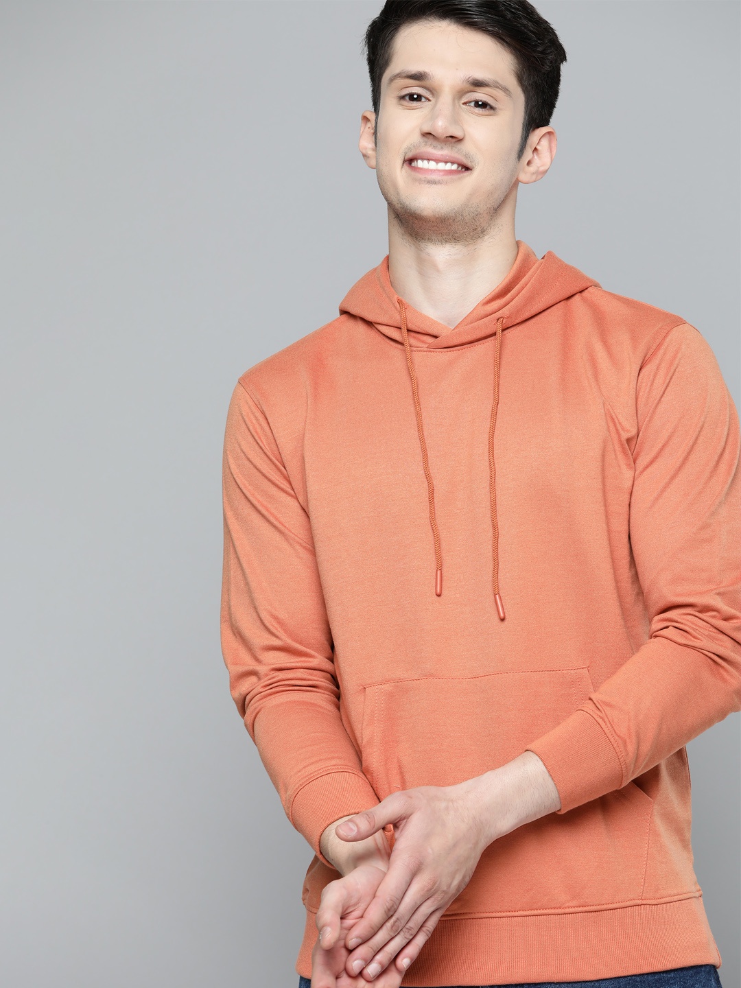 

Mast & Harbour Hooded Knitted Sweatshirt, Coral