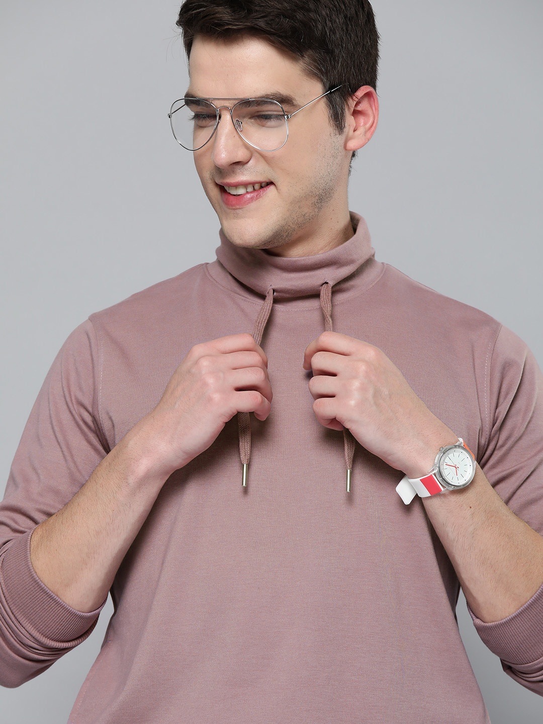 

Mast & Harbour Men Solid Sweatshirt, Mauve