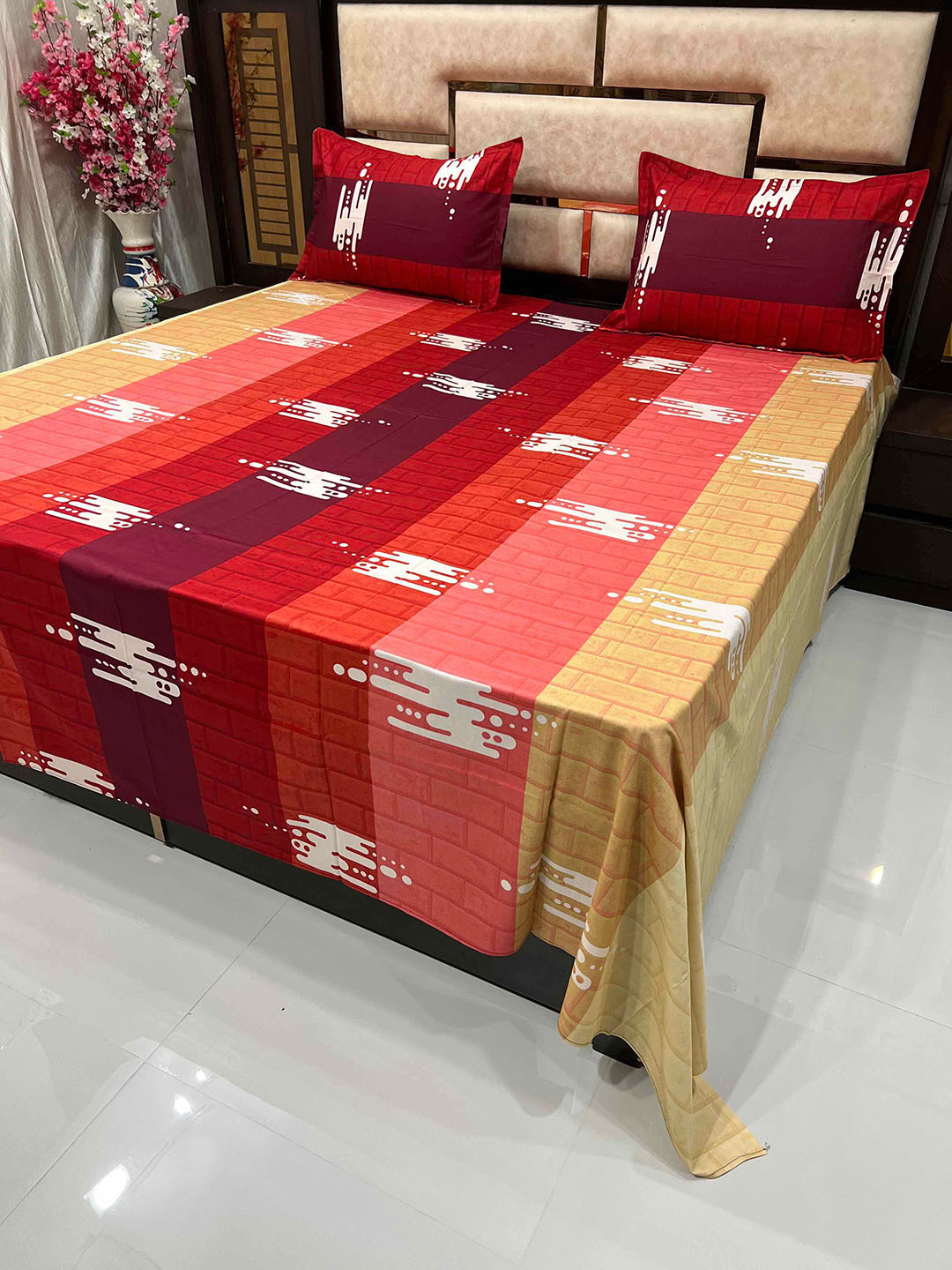 

Pure Decor Unisex Multi Bedsheets, Red