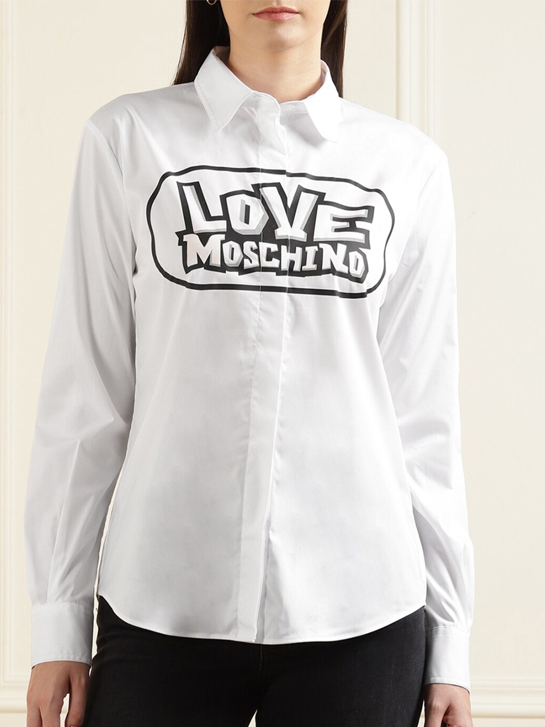 

LOVE MOSCHINO Women White Printed Casual Shirt
