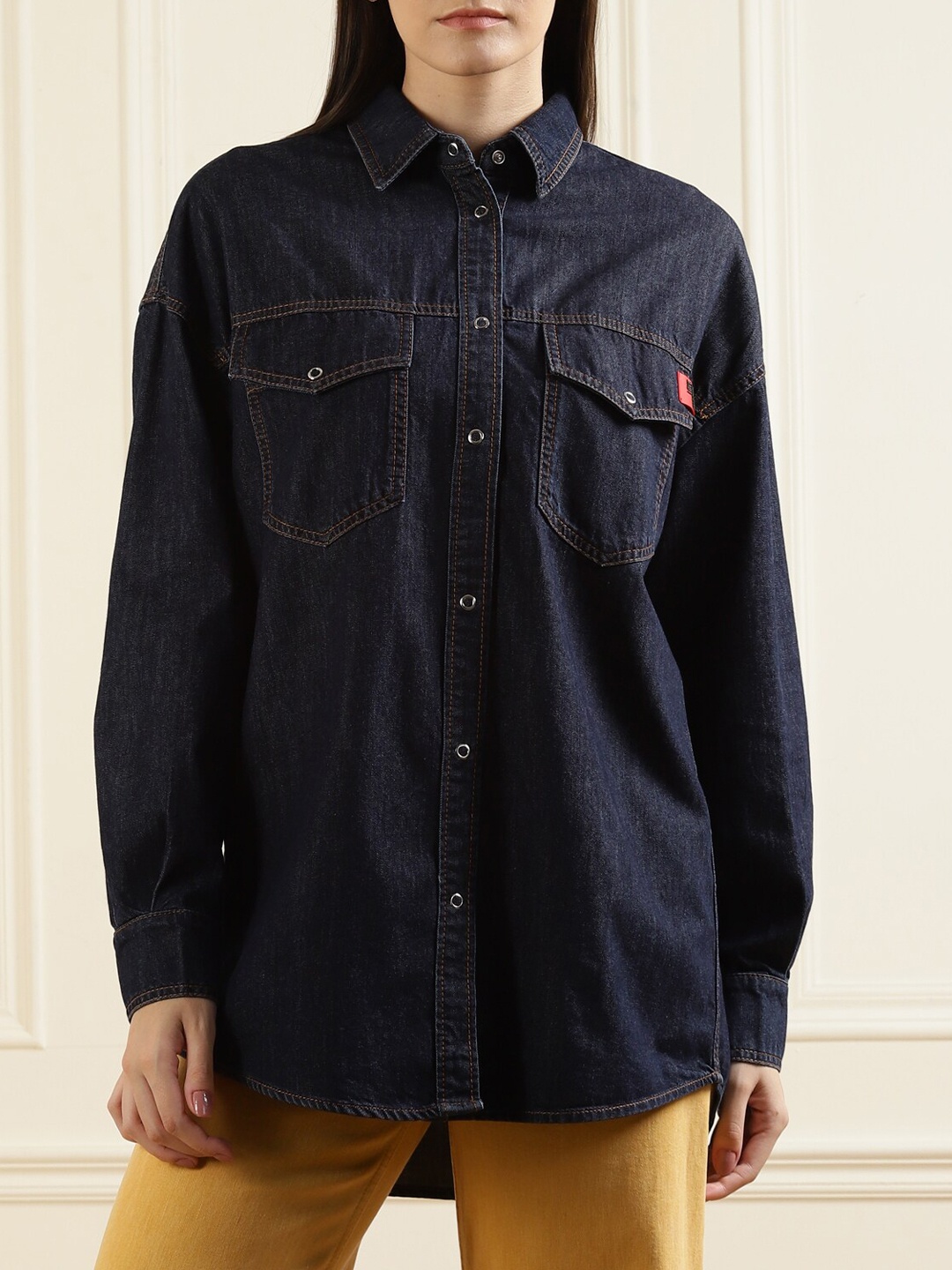 

LOVE MOSCHINO Women Blue Casual Shirt