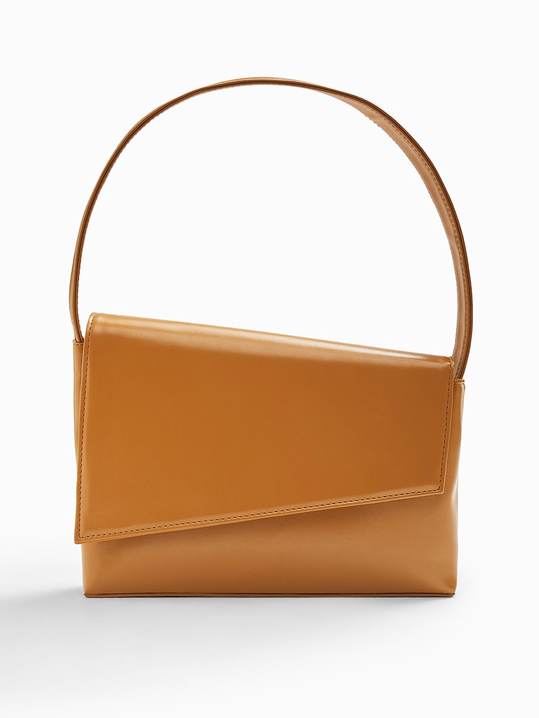 

The Label Life Mustard Yellow Leather Structured Shoulder Bag