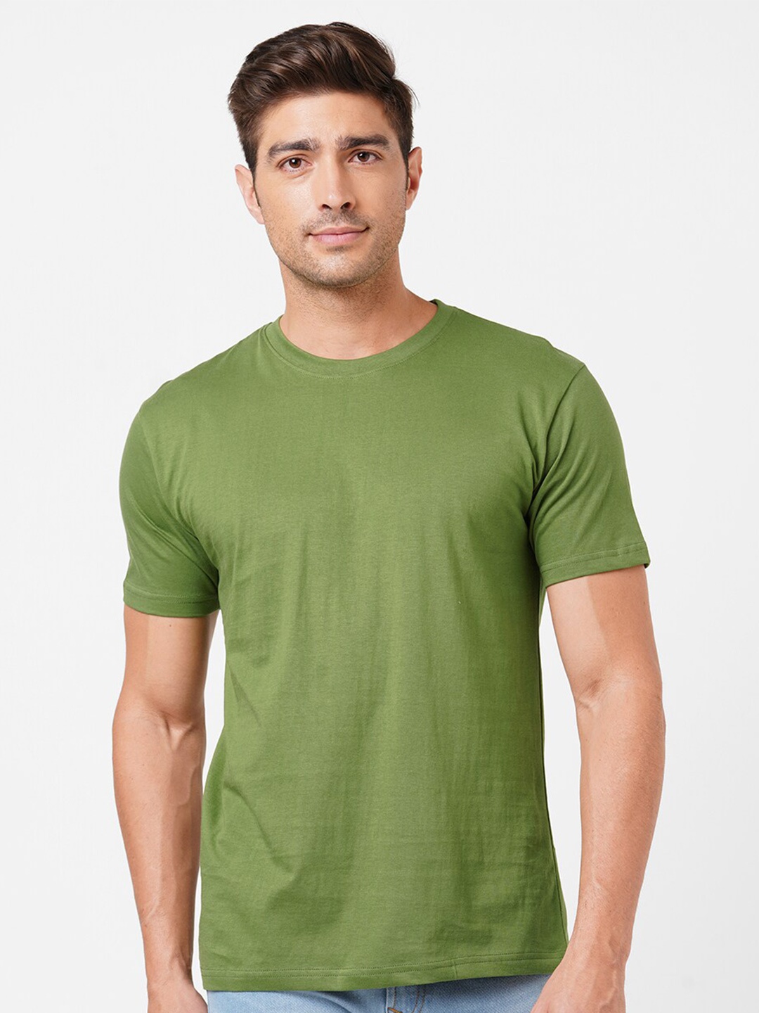 

LBEE Men Olive Green T-shirt