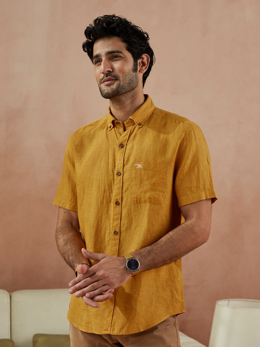 

Andamen Men Mustard Casual Shirt
