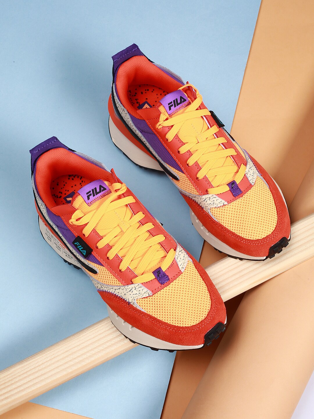 

FILA Men Orange Colourblocked PU RENNO N GENERATION Sneakers