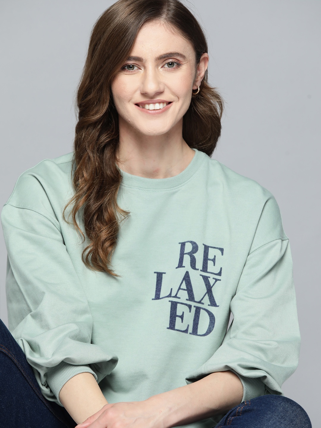 

Mast & Harbour Women Green Printed Sweatshirt