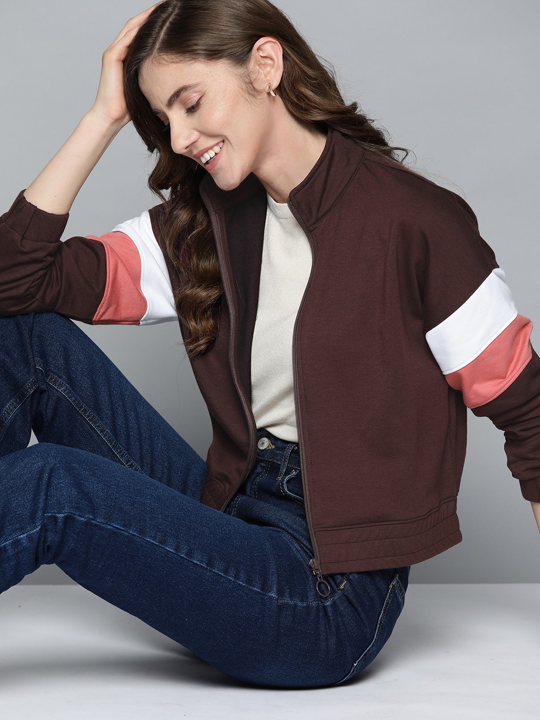 

Mast & Harbour Women Brown Front Open Sweatshirt