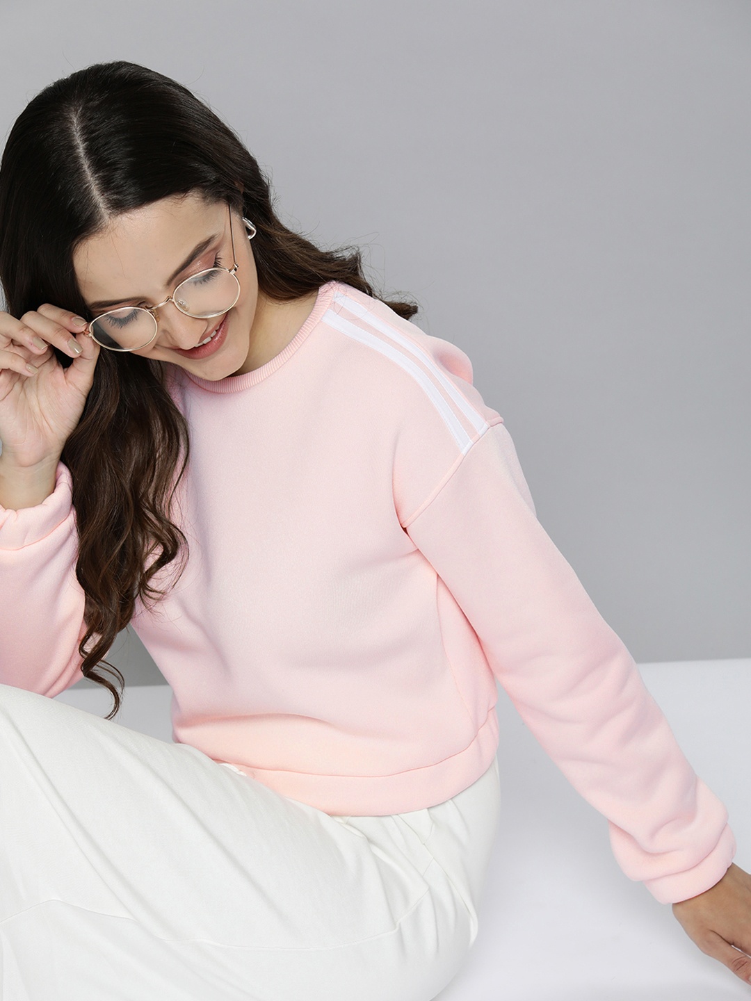 

Mast & Harbour Women Peach-Coloured Solid Sweatshirt