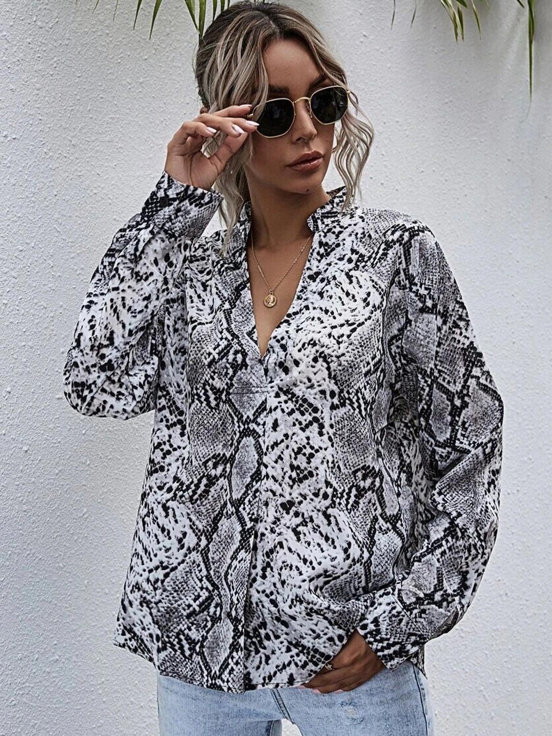 

La Aimee Grey Printed Top