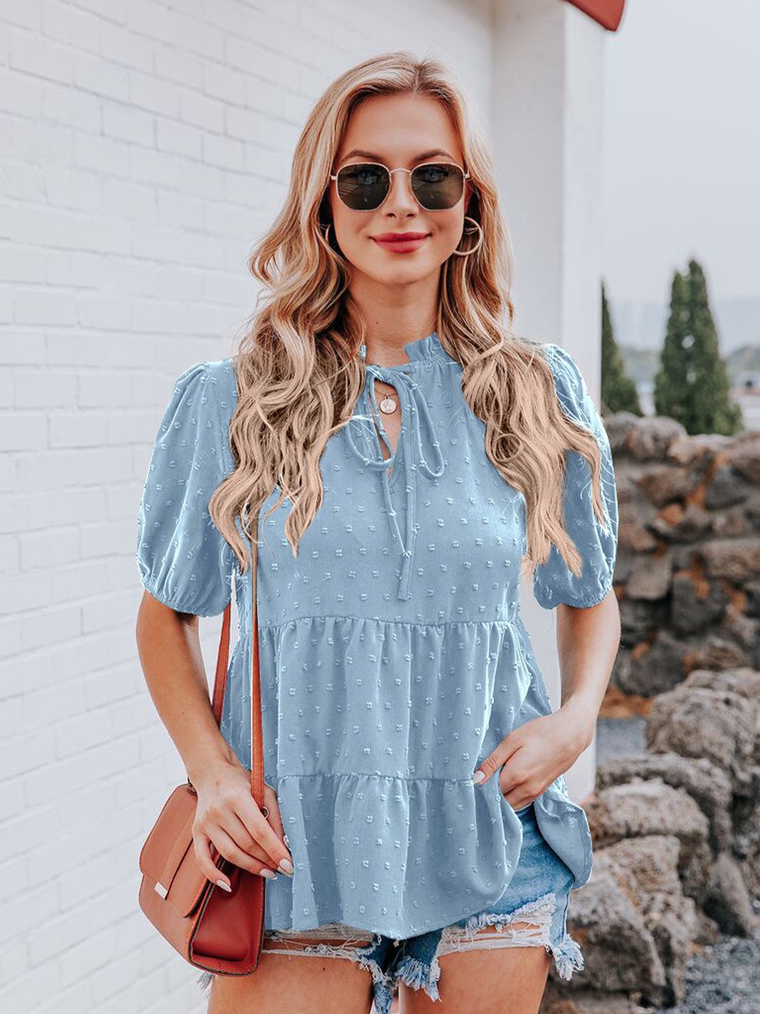 

La Aimee Classy Blue Solid Top
