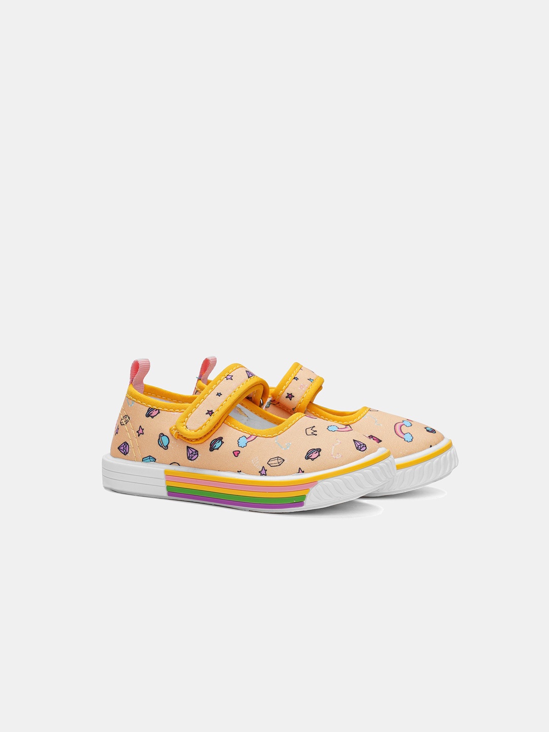 

R&B Girls Yellow Printed Sneakers