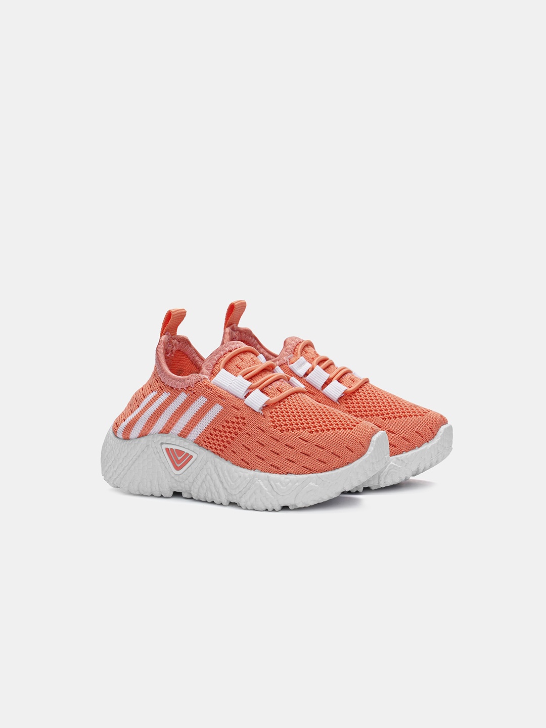 

R&B Girls Peach-Coloured Striped Trekking Shoes