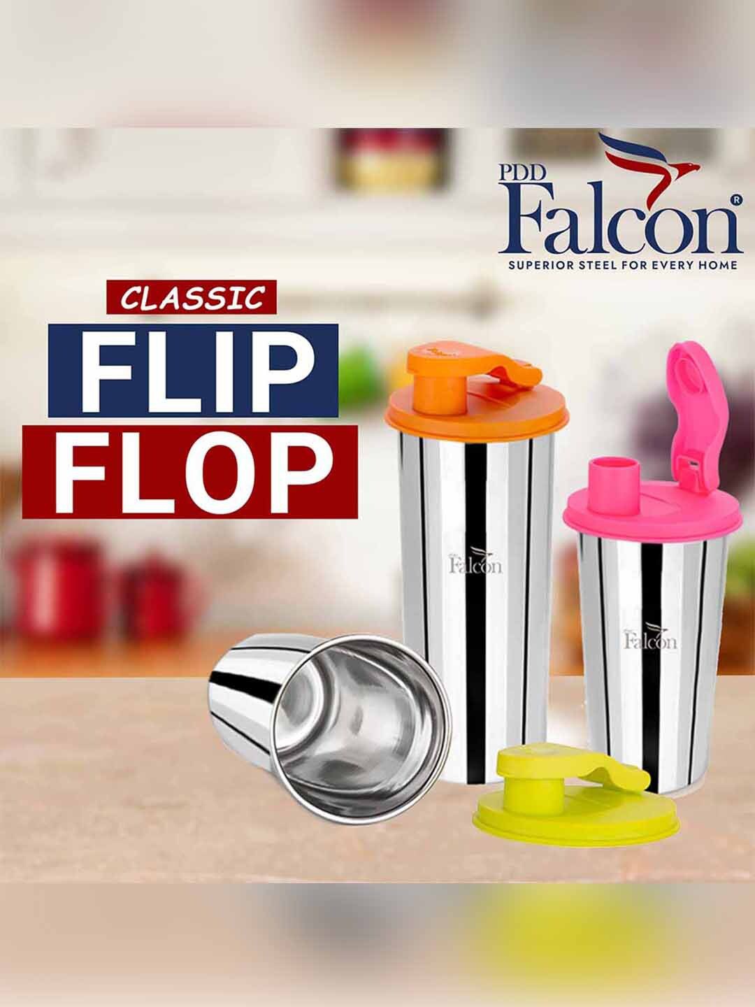 

PDDFALCON Set of 2 Steel Flip Flop Tumbler Combo Set, Green