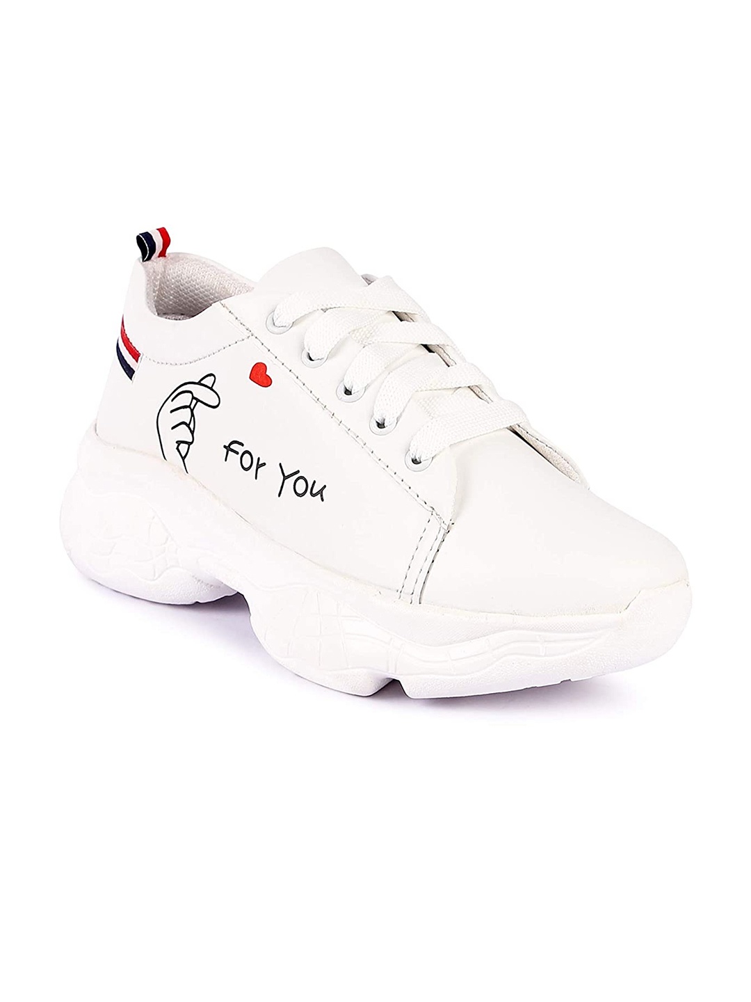 

BEONZA Women White Woven Design Sneakers