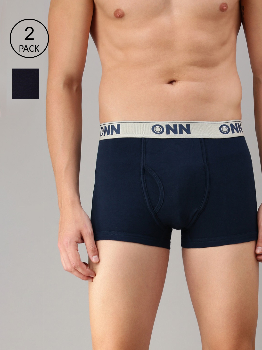 

ONN Men Pack Of 2 Navy Blue Solid Trunk ONN_254_AFBLU_NB_2PC