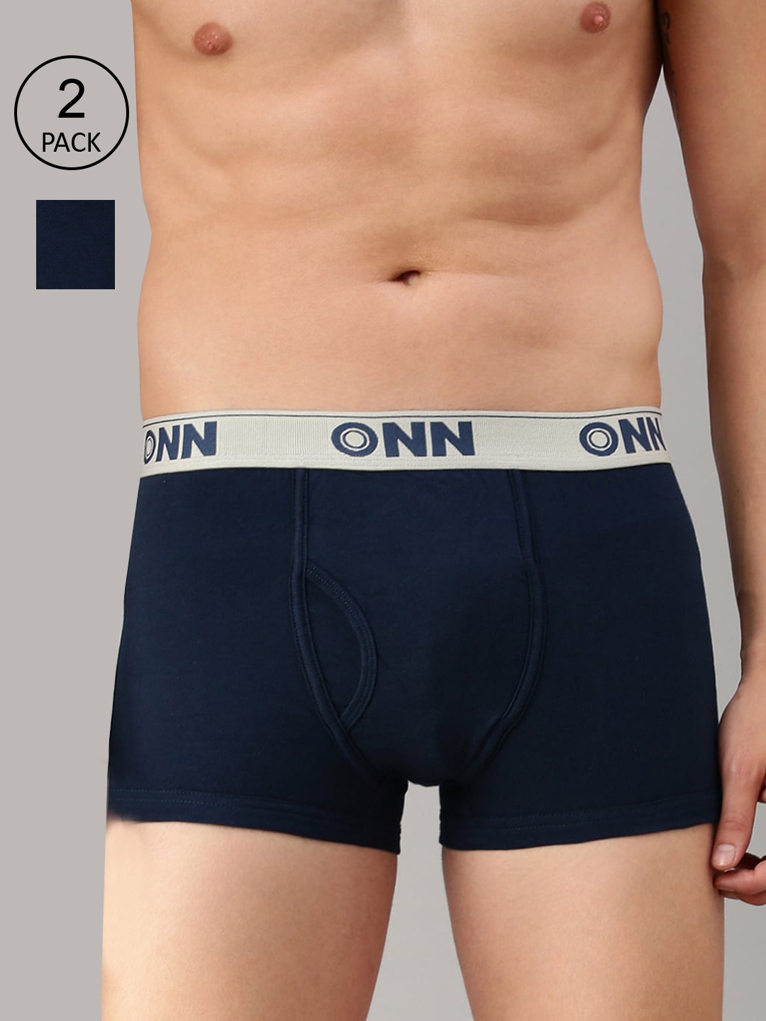 ONN Men Pack Of 2 Blue Solid Trunk ONN_254_AFBLU_2PC