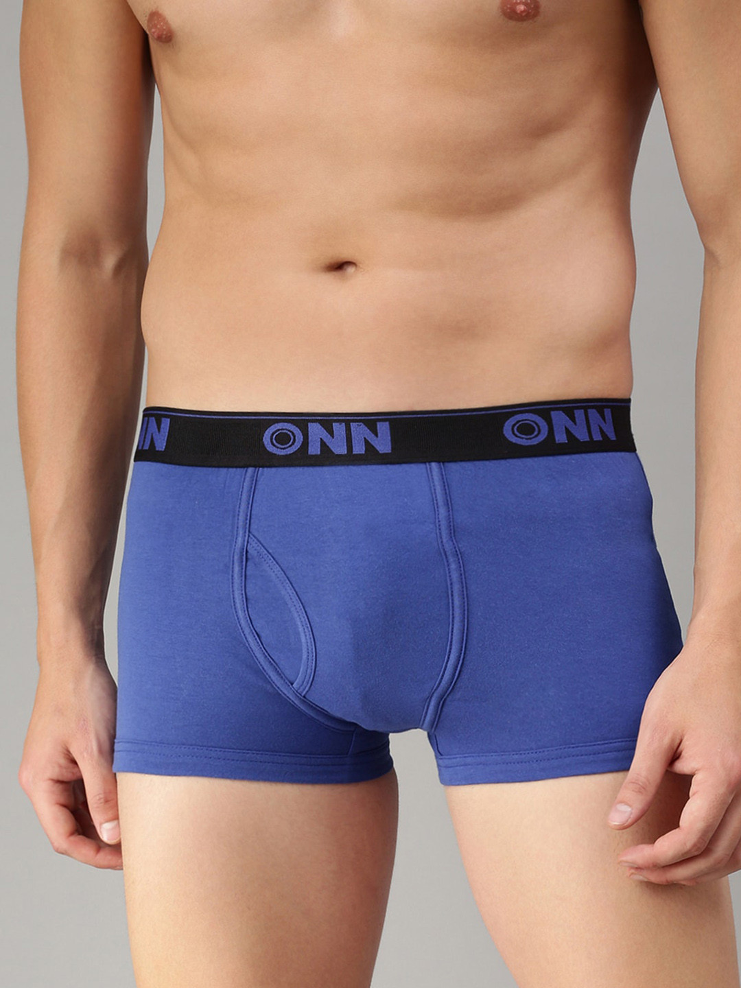 

ONN Men Pack of 2 Blue & Black Solid Trunk