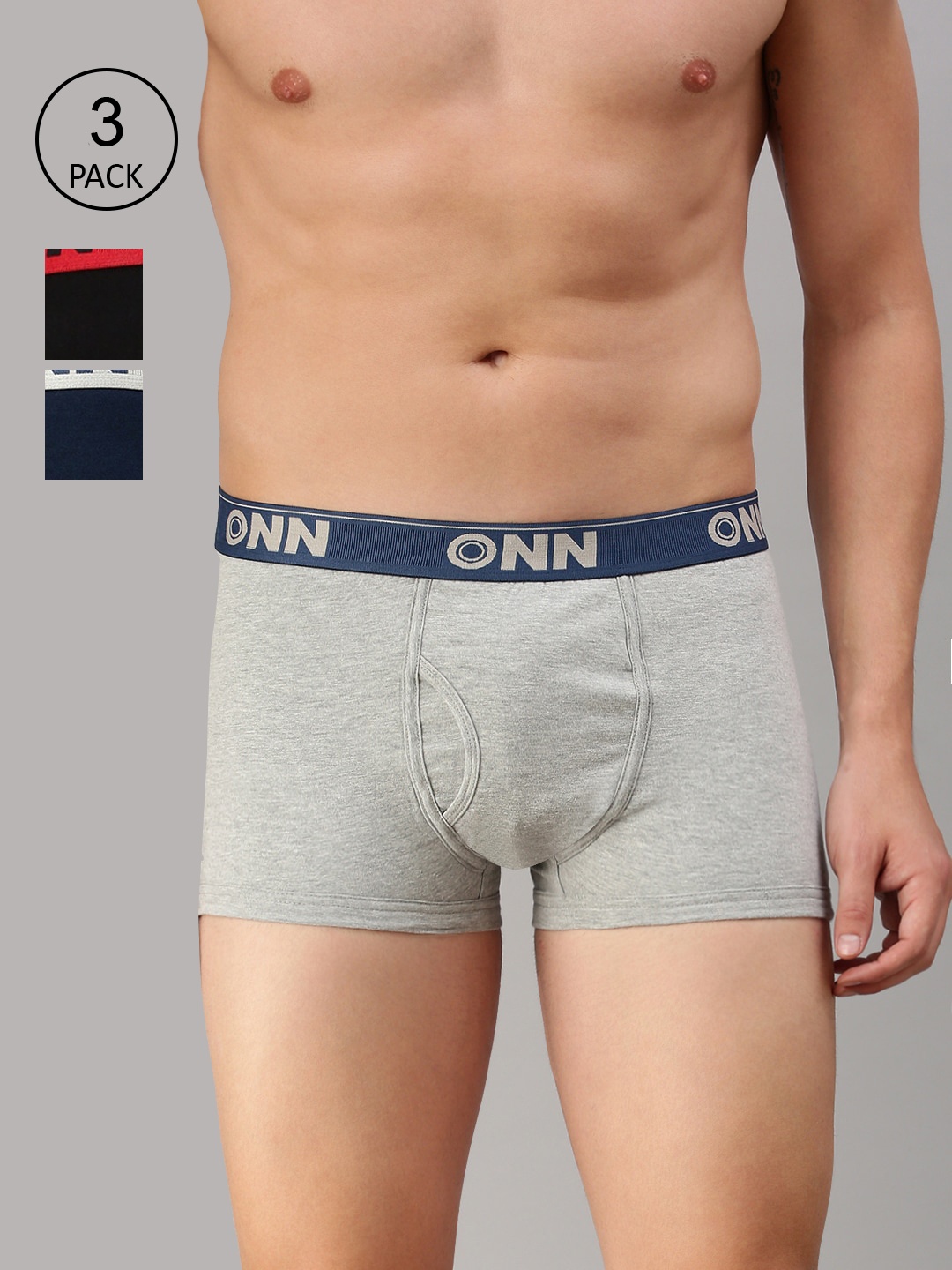 

ONN Men Pack Of 3 Solid Trunk ONN_254_AFBLU_BLK_GM_3PC, Blue