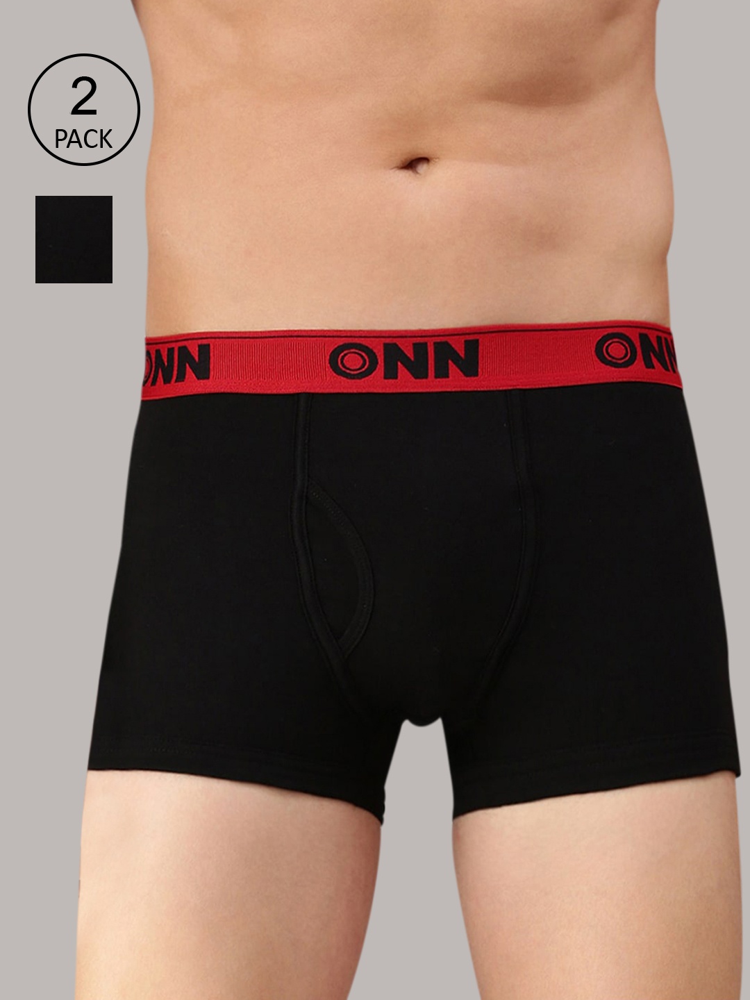 

ONN Men Pack Of 2 Black Solid Trunk ONN_254_BLK_2PC