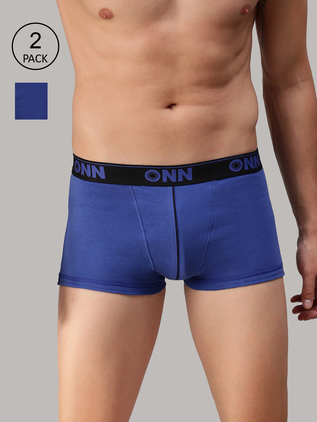 

ONN Men Pack Of 2 Blue Solid Trunk ONN_253_RBU_2PC