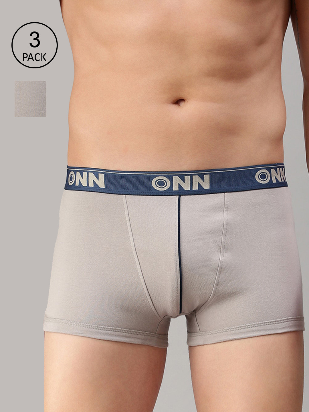 

ONN Men Pack Of 2 Grey Solid Trunk ONN_253_SGRY_2PC