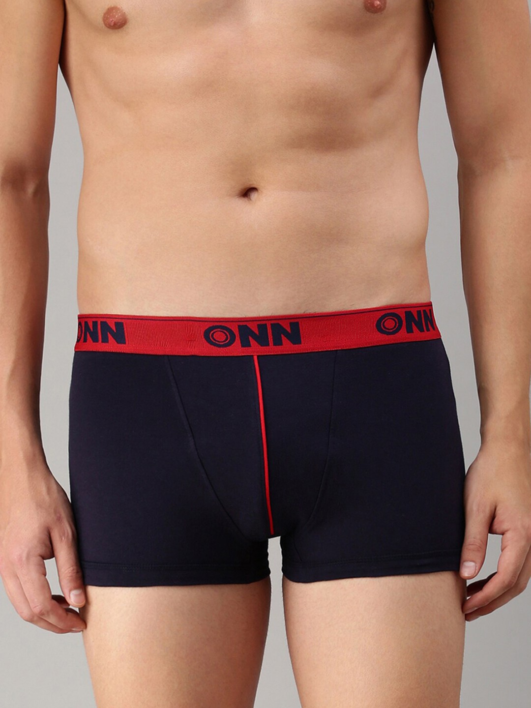 

ONN Men Pack Of 3 Navy Blue Solid Trunks