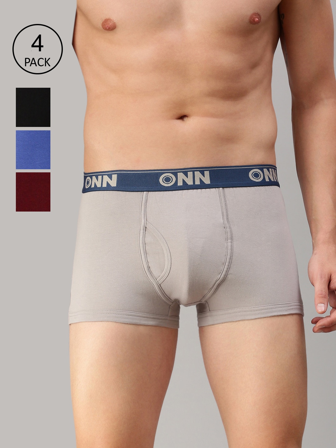 

ONN Men Pack Of 5 Assorted Solid Trunks