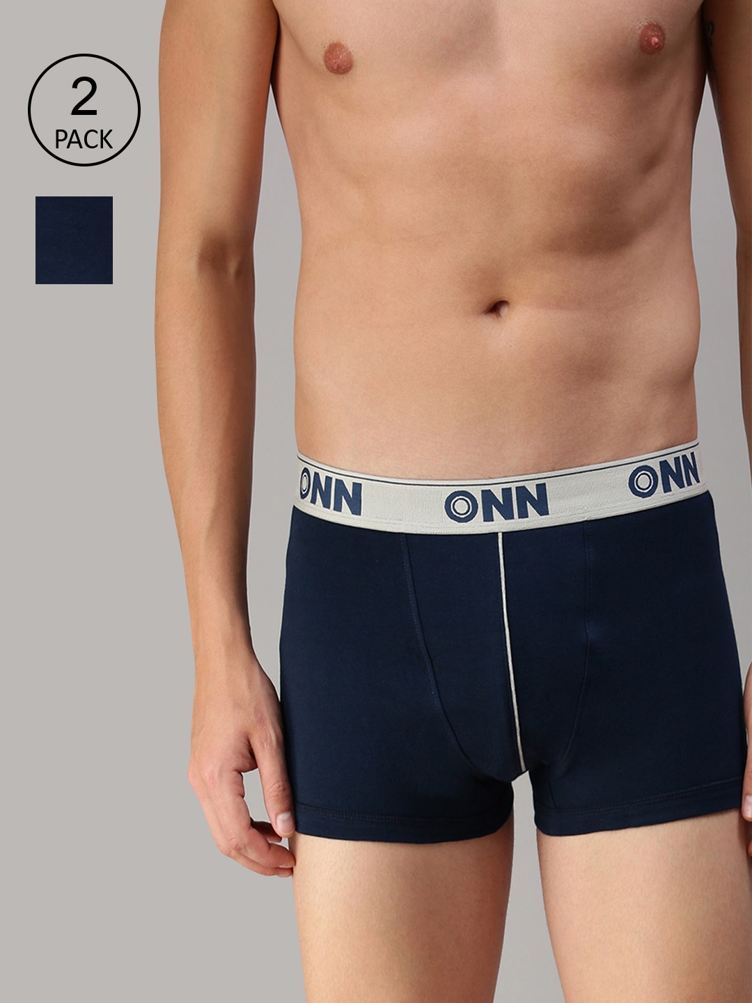 

ONN Men Pack Of 2 Blue Solid Trunks