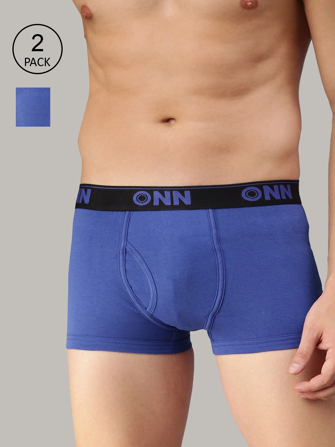 

ONN Men Blue Solid Trunks Pack Of 2 ONN_254_RBU_2PC