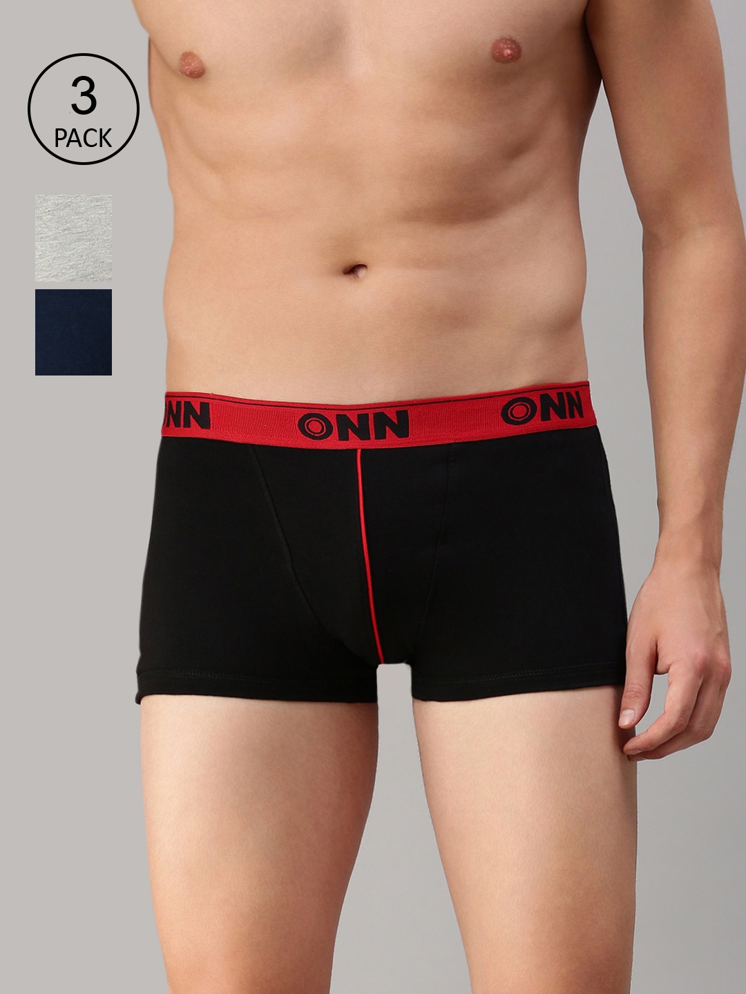

ONN Men Pack Of 3 Solid Trunks ONN_253_AF, Blue