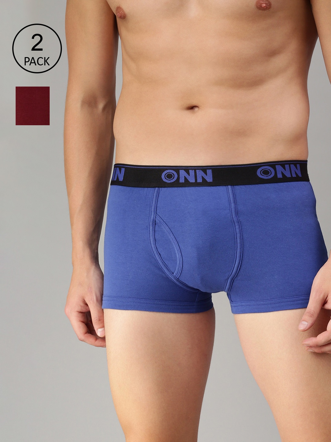

ONN Men Pack Of 2 Solid Trunks ONN_254_MN_RBU_2PC, Maroon