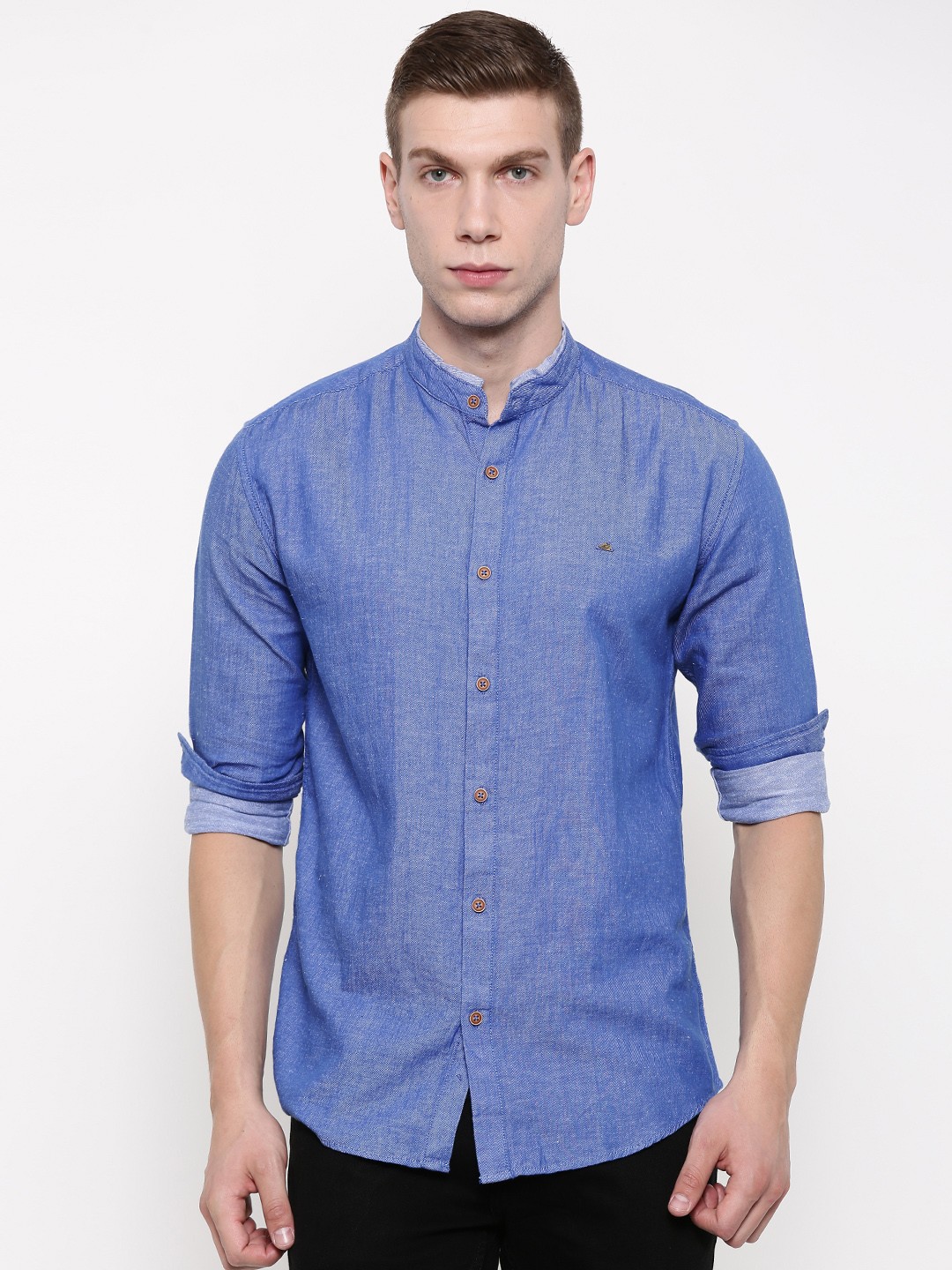 

Nature Casuals Men Blue Slim Fit Solid Casual Shirt