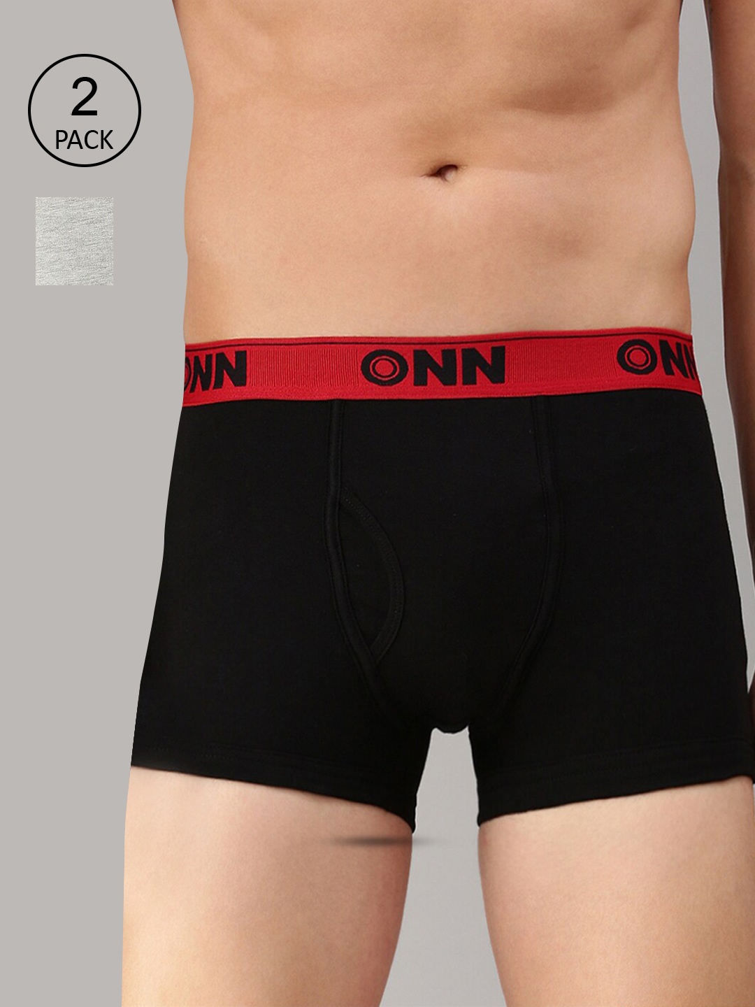 

ONN Men Pack Of 2 Solid Black Trunk