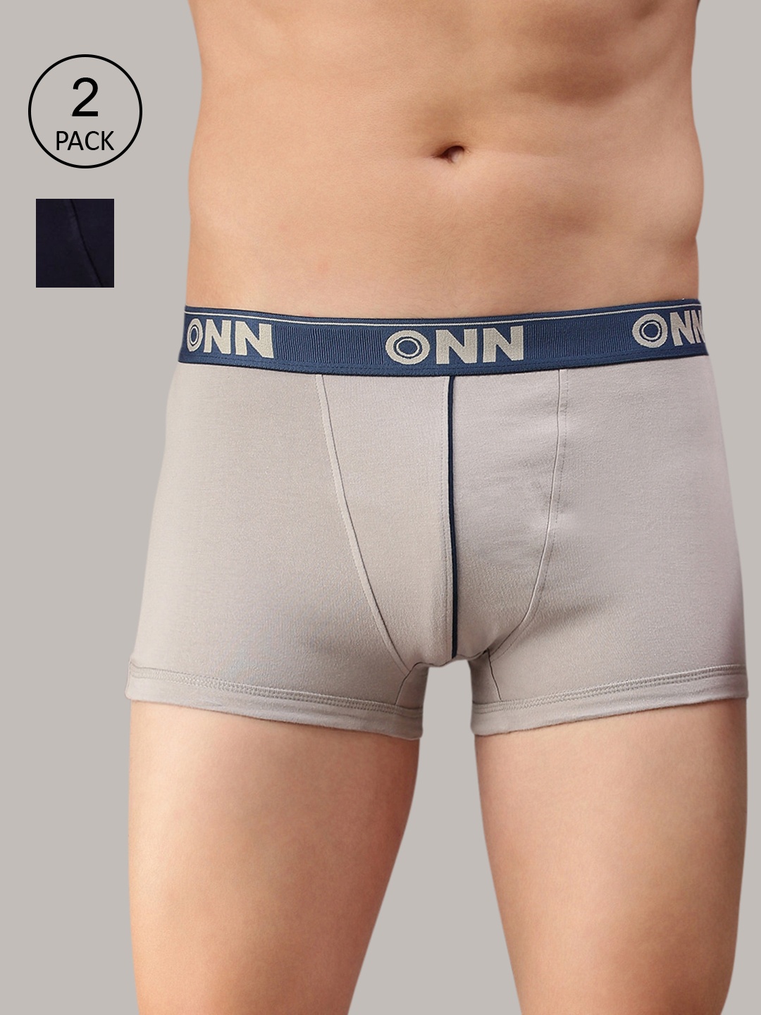 

ONN Men Pack Of 2 Solid Trunks ONN_253_NB_SGRY, Navy blue