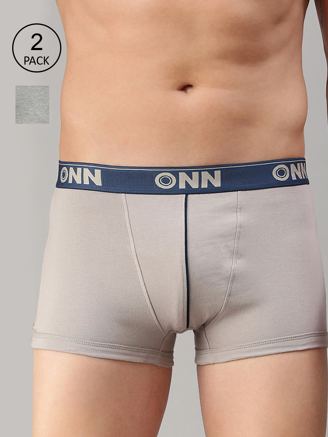 

ONN Men Set of 2 Grey Solid Trunks-ONN_253_GM_SGRY