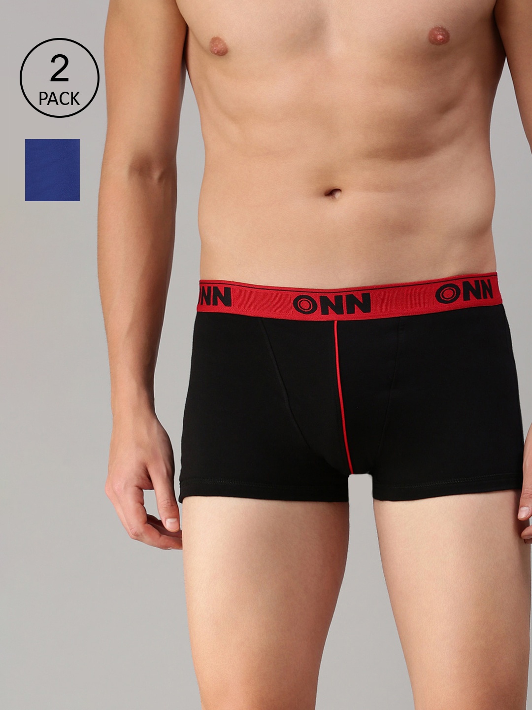 

ONN Men Pack Of 2 Solid Trunk, Black