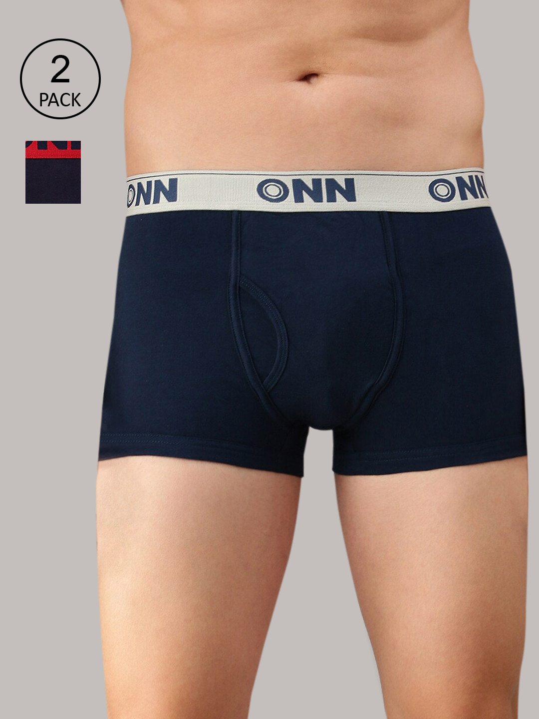 

ONN Men Pack Of 2 Solid Trunk, Blue