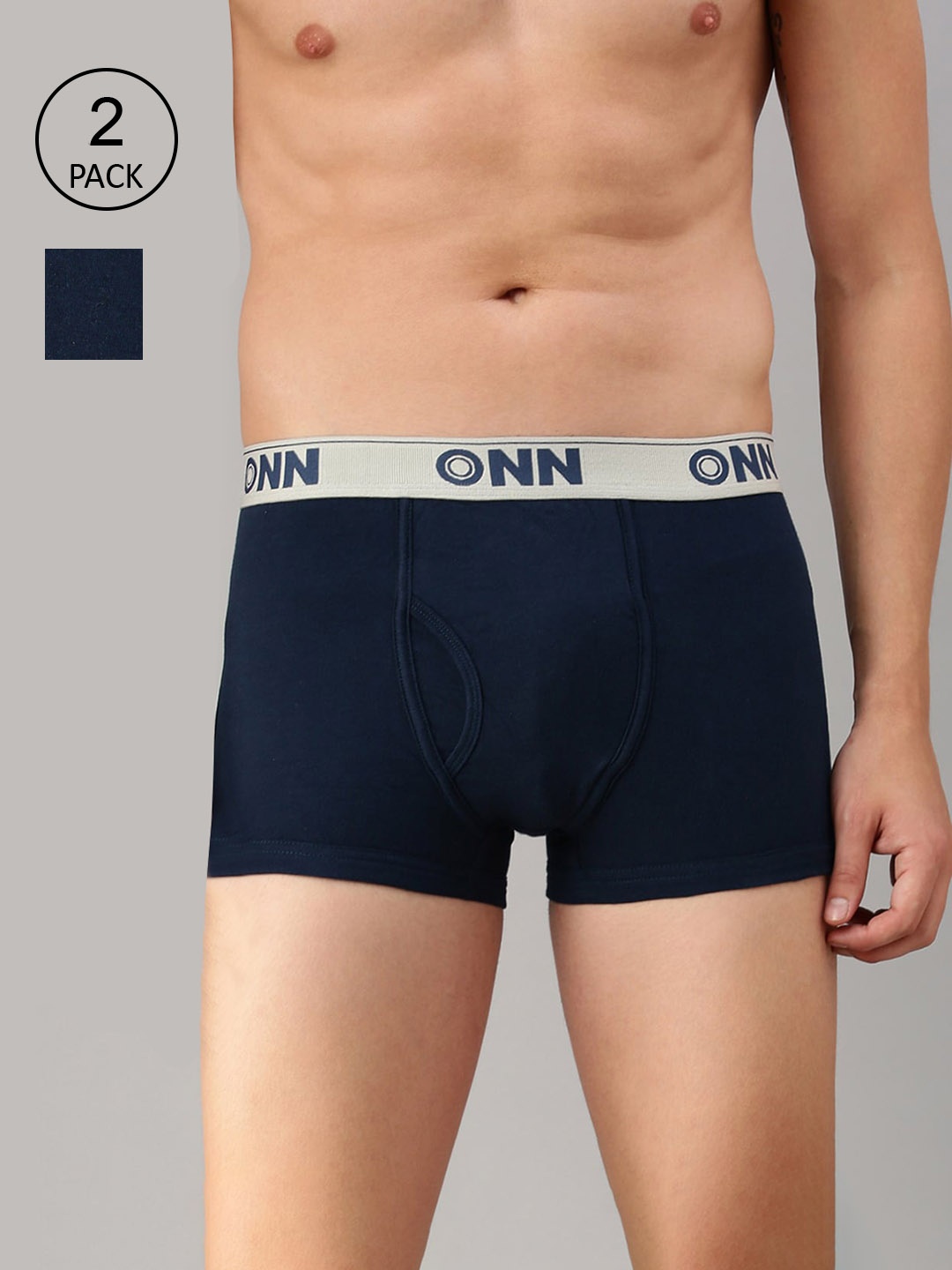 

ONN Men Pack Of 2 Solid Trunks ONN_254_AFBLU_2PC, Blue