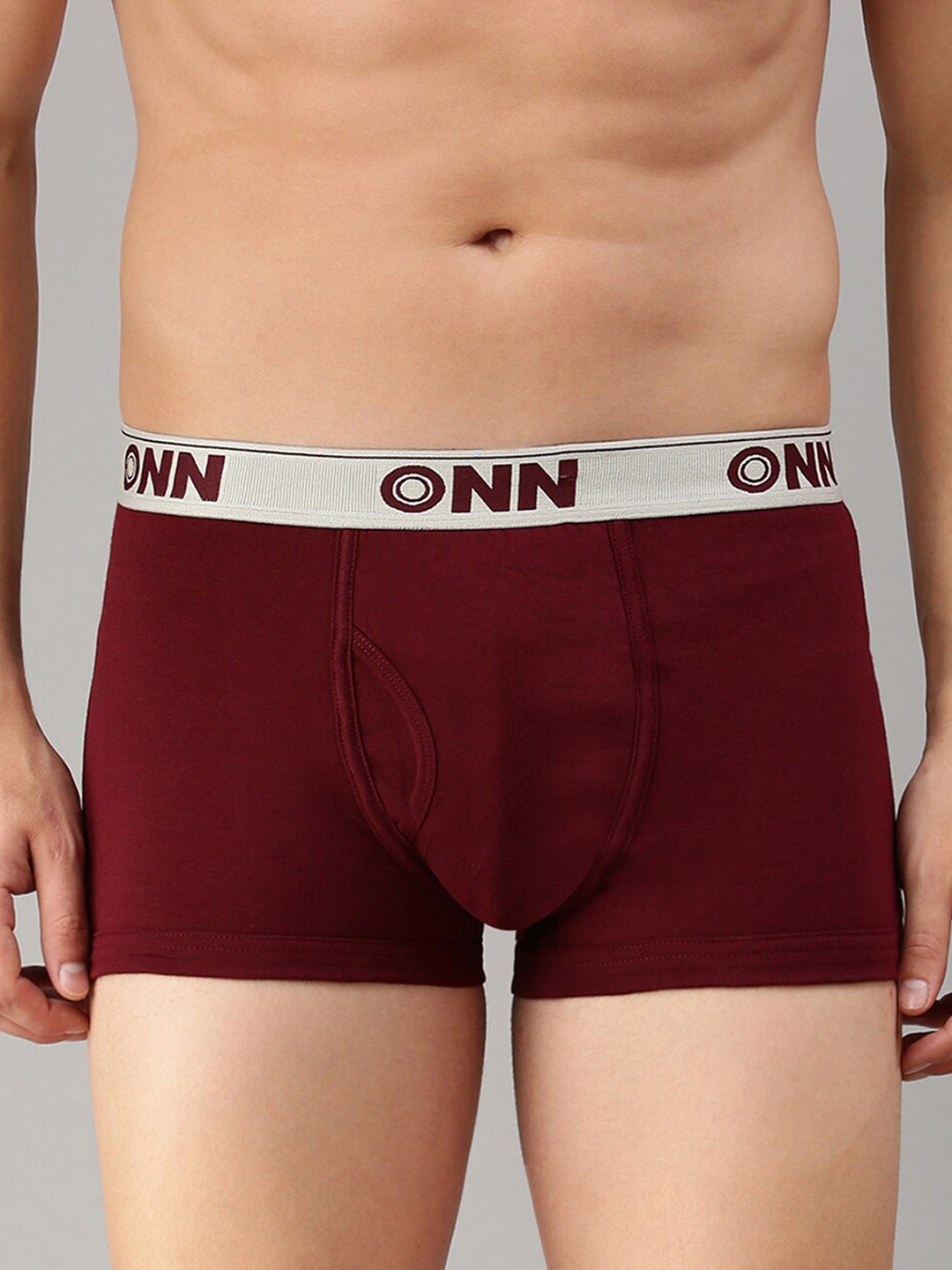 

ONN Men Set of 2 Maroon Solid Trunks ONN_254_MN