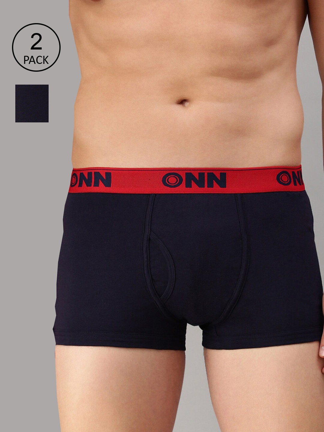 

ONN Men Pack Of 2 Navy Blue Solid Trunk ONN_254_NB_2PC