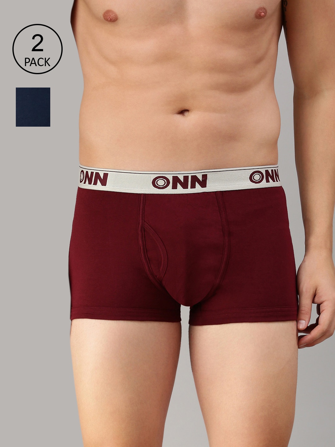 

ONN Men Pack Of 2 Solid Trunk ONN_254_AF, Blue