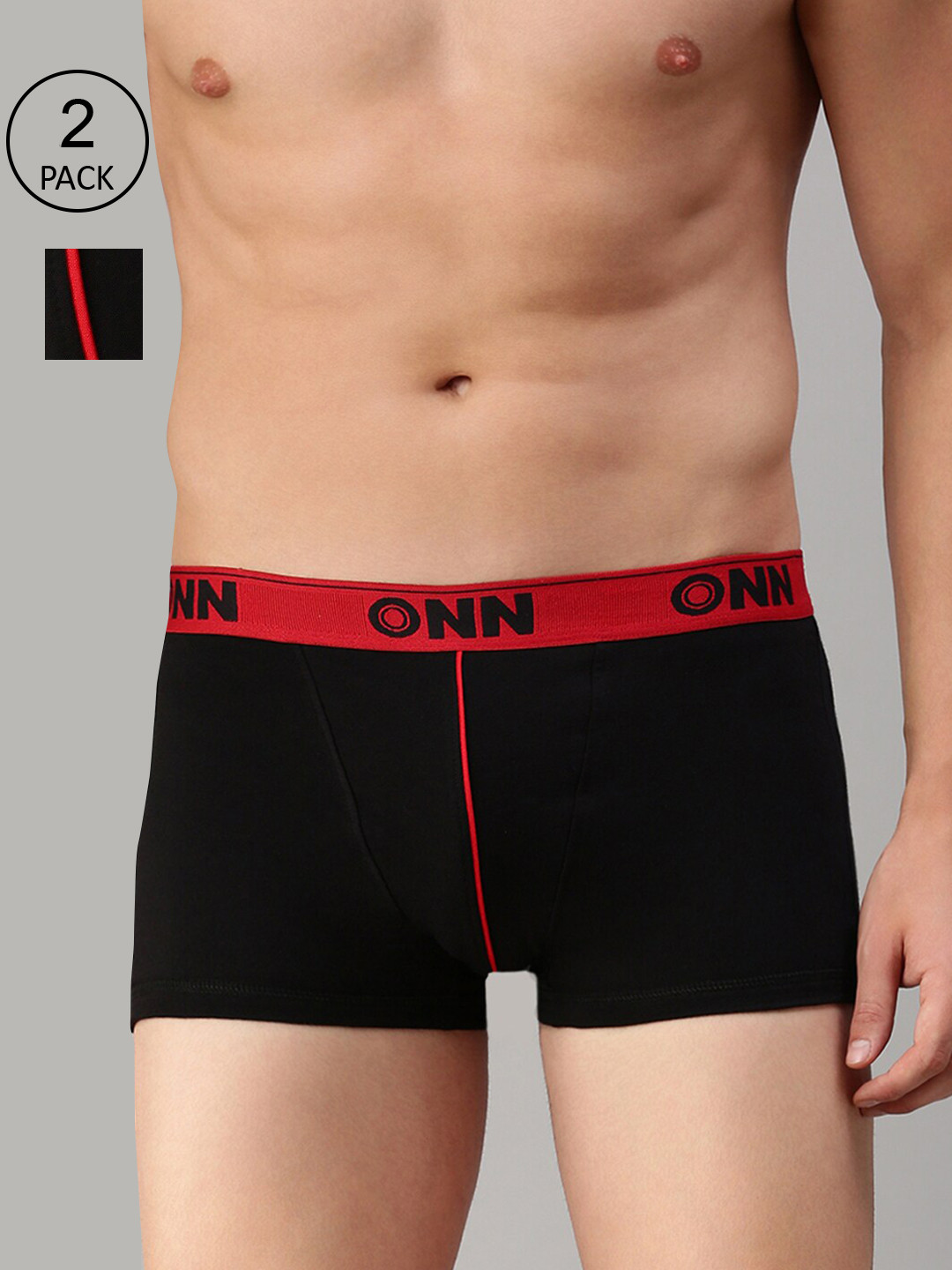 

ONN Men Pack Of 2 Black Solid Trunk ONN_253_BLK_2PC