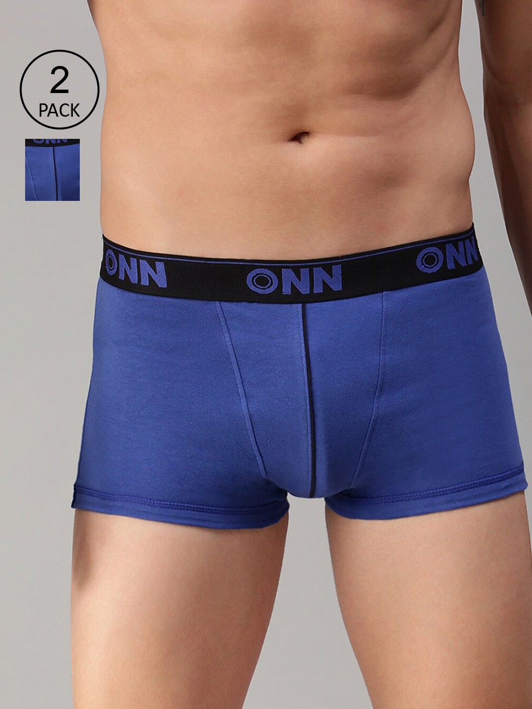 

ONN Men Pack Of 3 Blue Solid Trunk ONN_253