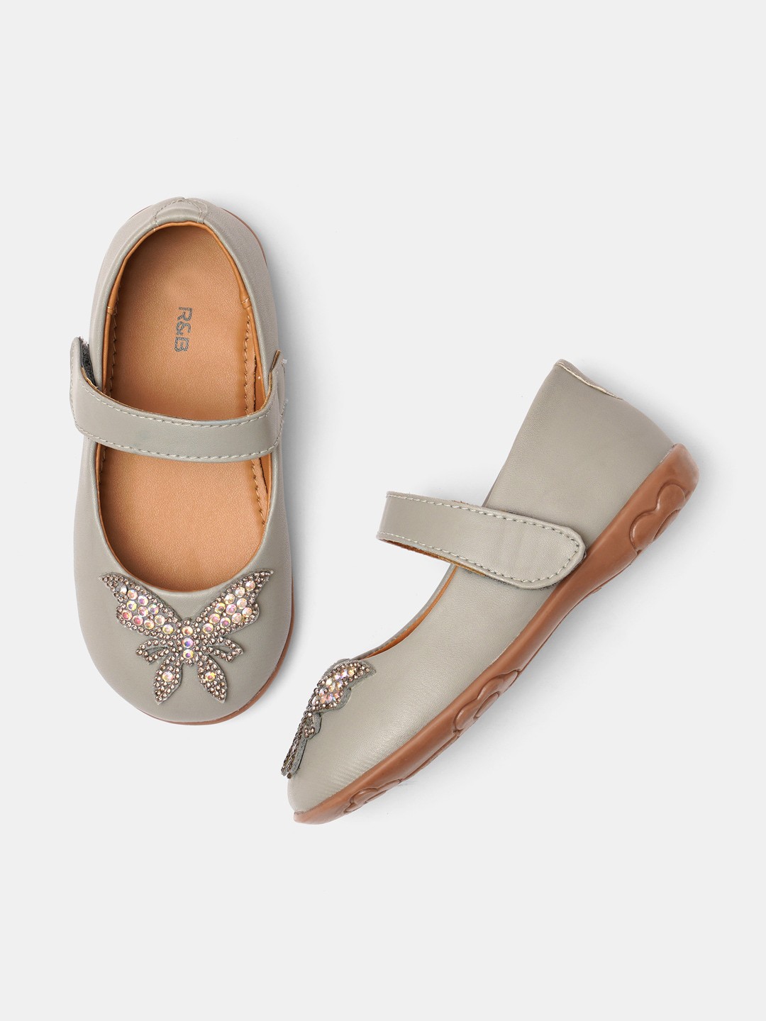 

R&B Girls Grey PU Slip-On Sneakers