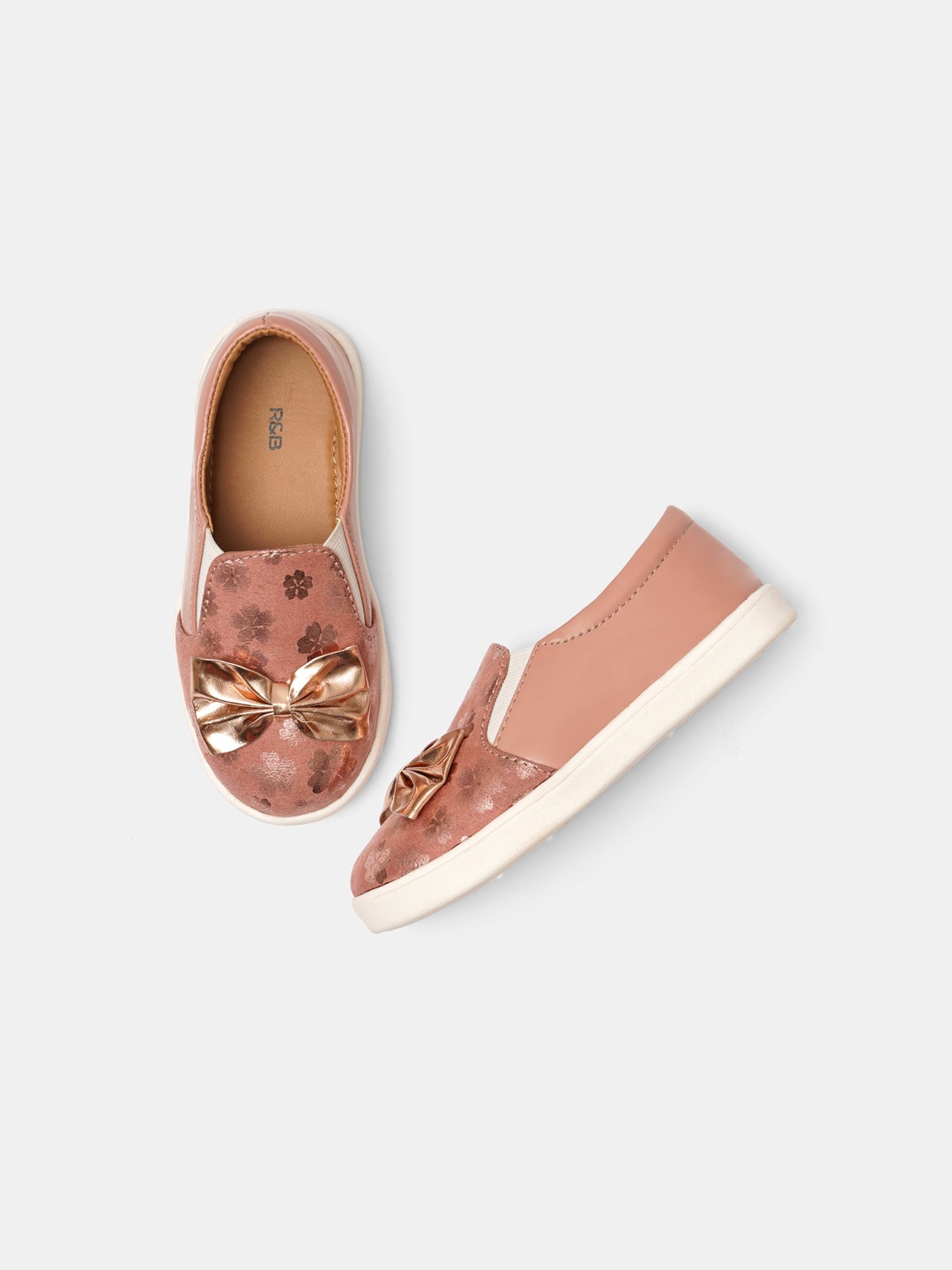 

R&B Girls Pink Printed PU Slip-On Sneakers