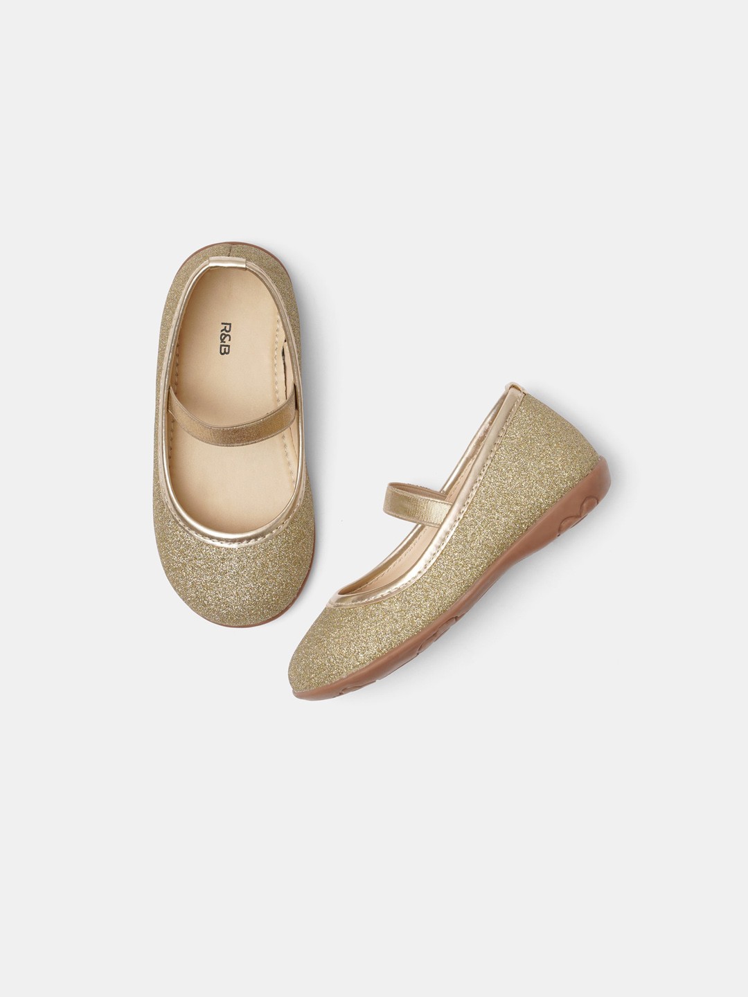 

R&B Girls Gold-Toned Woven Design PU Flatforms