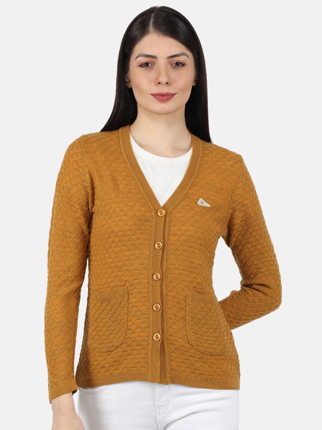 

Monte Carlo Women Gold-Toned Cable Knit Cardigan