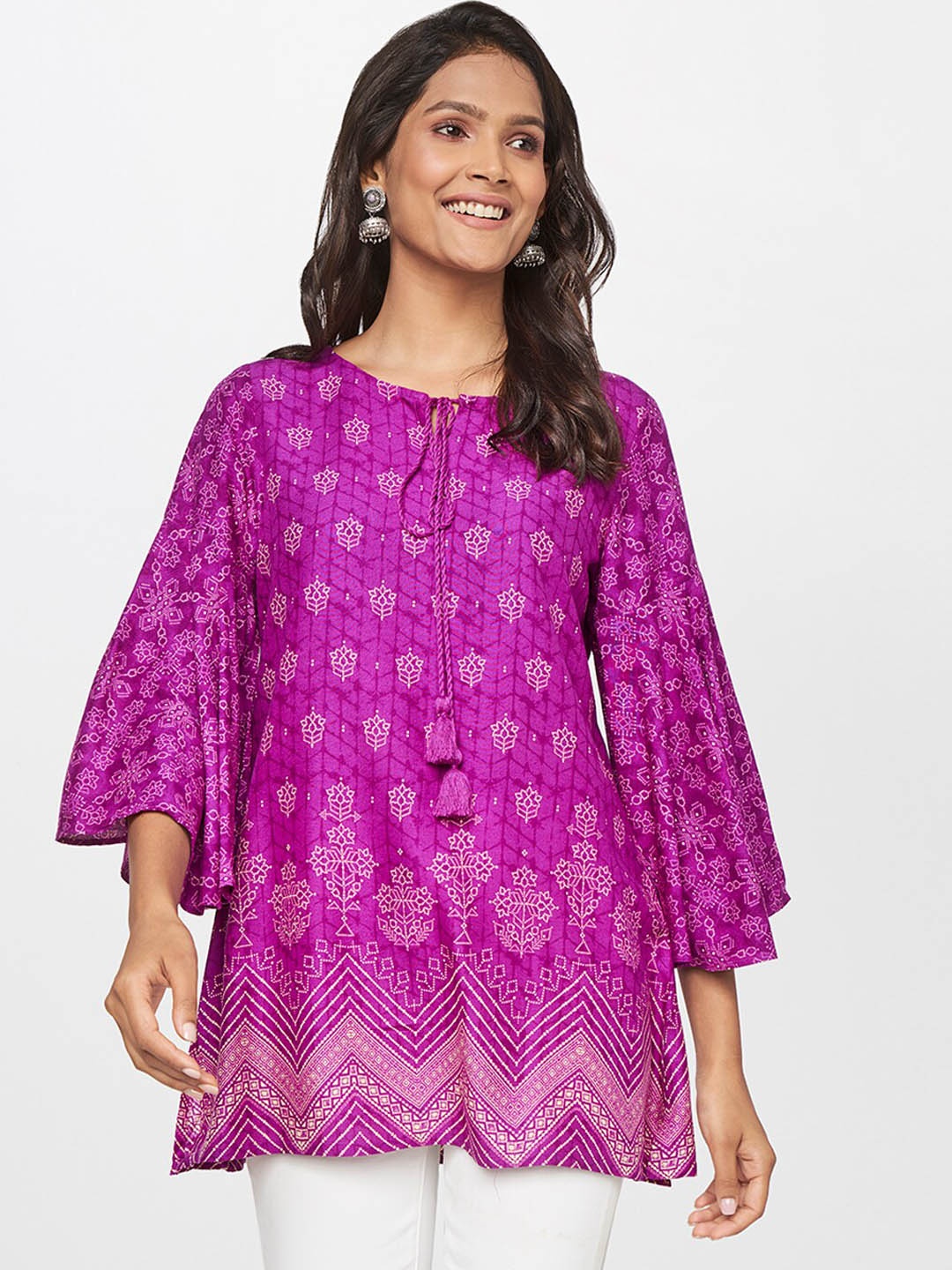 

itse Women Pink Printed Flared Sleeves Anarkali Kurta