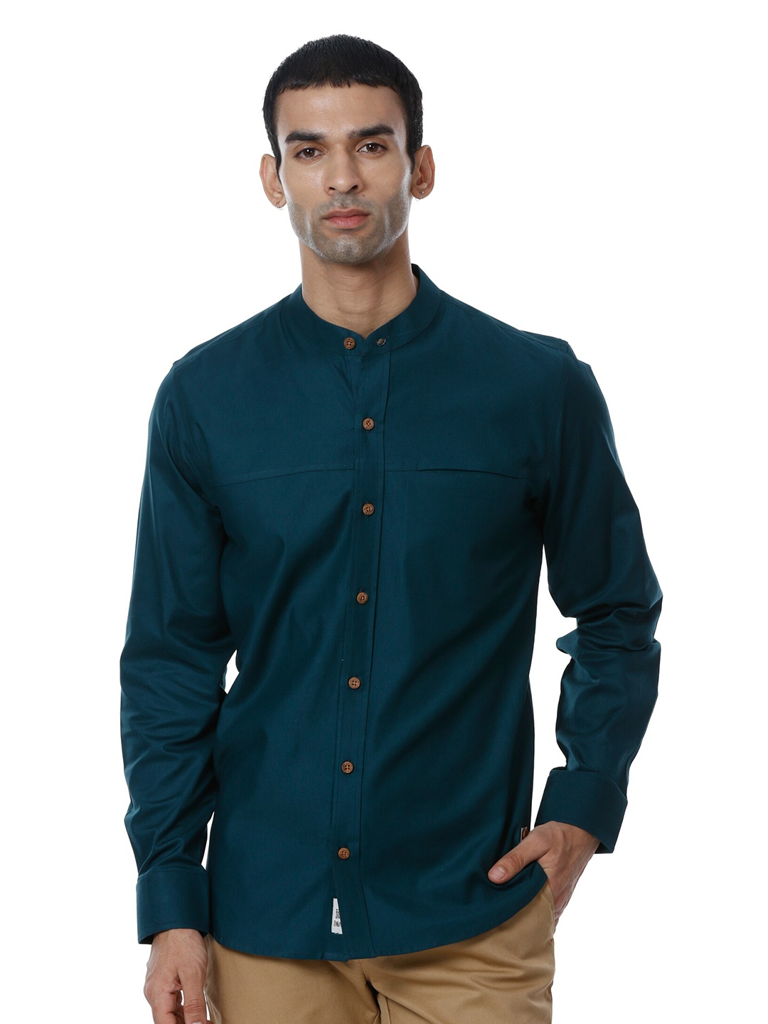 

SHIRT THEORY Men Green Casual Shirt